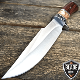 10.5" Survival Hunting Knife Wood Handle
