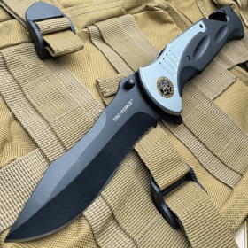 10.5" Sheriff Dept HUGE Spring Assisted Pocket Rescue Knife NEW